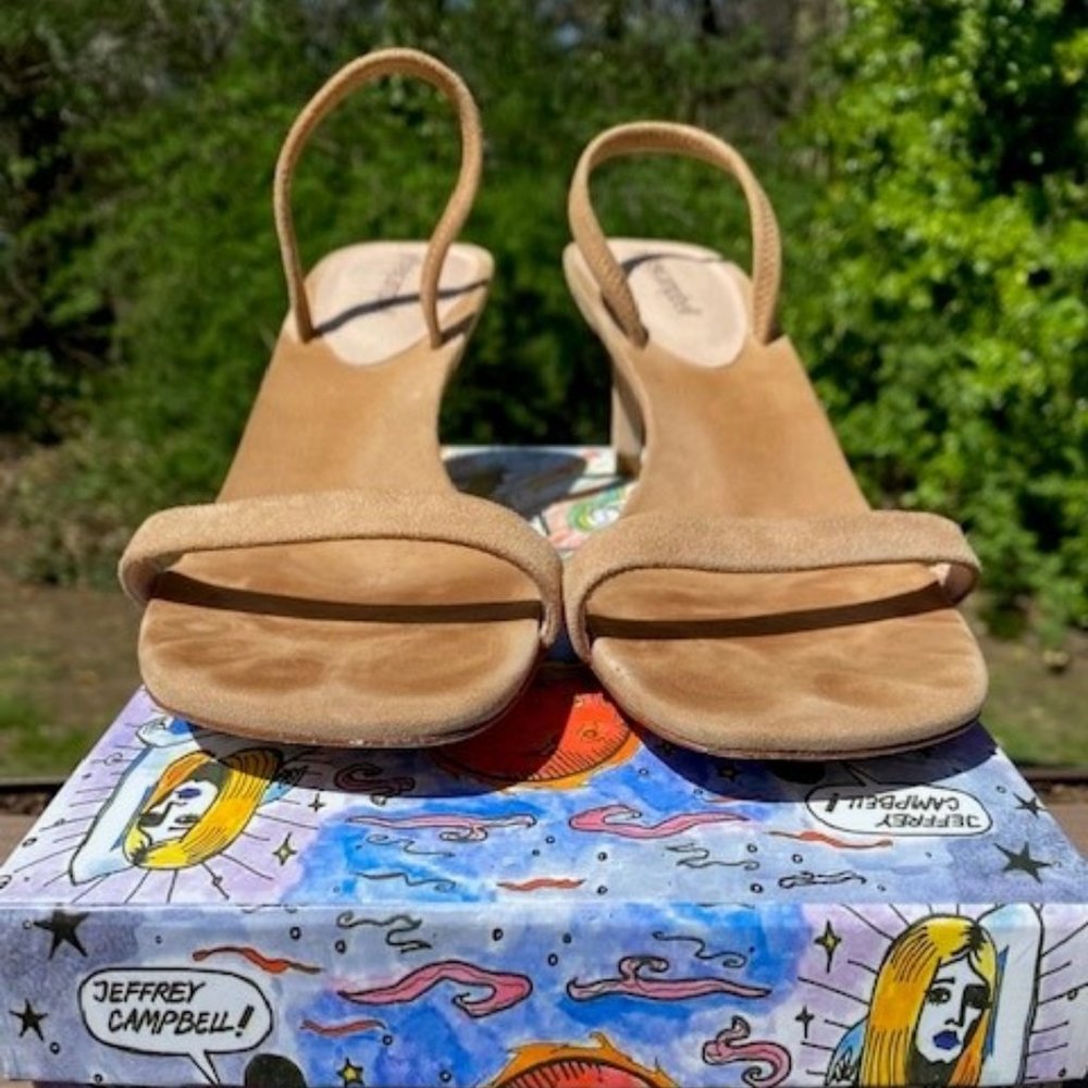 Jeffrey Campbell Hera-Hi Sandals Nude Suede 9.5